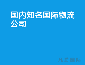 国内知名国际物流公司