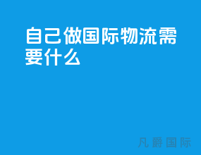 自己做国际物流需要什么