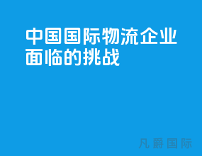 中国国际物流企业面临的挑战