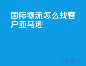 国际物流怎么找客户亚马逊