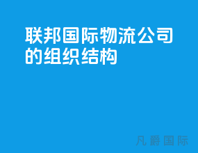 联邦国际物流公司的组织结构