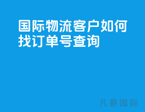 国际物流客户如何找订单号查询