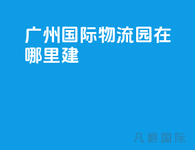 广州国际物流园在哪里建