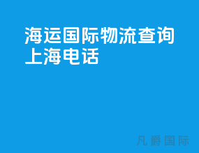 海运国际物流查询上海电话