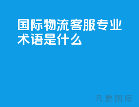 国际物流客服专业术语是什么