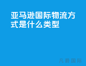 亚马逊国际物流方式是什么类型