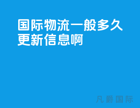 国际物流一般多久更新信息啊
