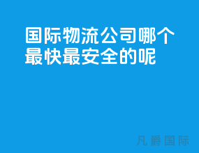 国际物流公司哪个最快最安全的呢