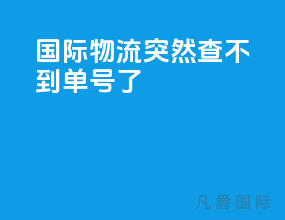国际物流突然查不到单号了