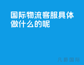国际物流客服具体做什么的呢