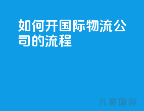 如何开国际物流公司的流程