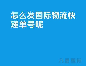 怎么发国际物流快递单号呢
