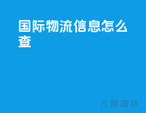 国际物流信息怎么查