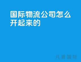 国际物流公司怎么开起来的