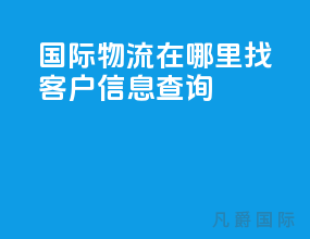 国际物流在哪里找客户信息查询