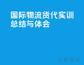 国际物流货代实训总结与体会