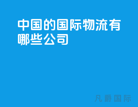 中国的国际物流有哪些公司