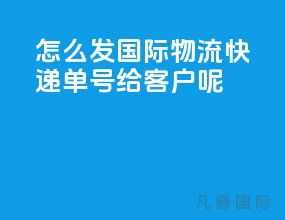 怎么发国际物流快递单号给客户呢