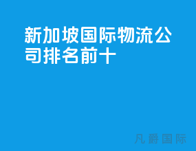 新加坡国际物流公司排名前十