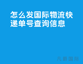 怎么发国际物流快递单号查询信息