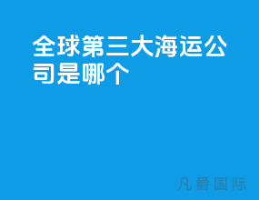 全球第三大海运公司是哪个