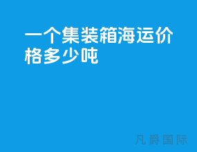 一个集装箱海运价格多少吨