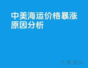 中美海运价格暴涨原因分析