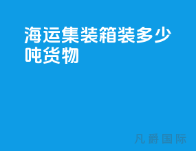 海运集装箱装多少吨货物