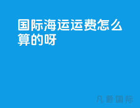 国际海运运费怎么算的呀