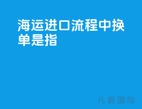 海运进口流程中换单是指