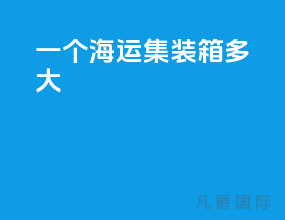 一个海运集装箱多大