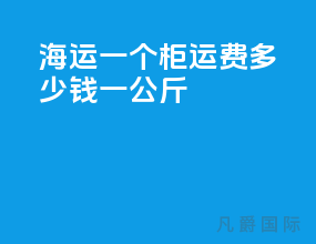 海运一个柜运费多少钱一公斤