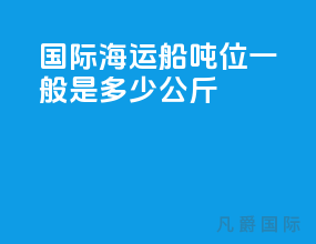 国际海运船吨位一般是多少公斤