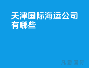 天津国际海运公司有哪些