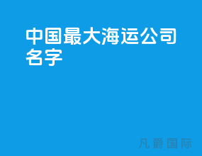 中国最大海运公司名字