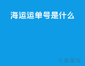 海运运单号是什么