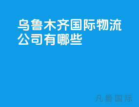 乌鲁木齐国际物流公司有哪些