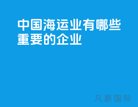 中国海运业有哪些重要的企业