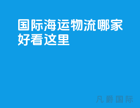 国际海运物流哪家好 看这里