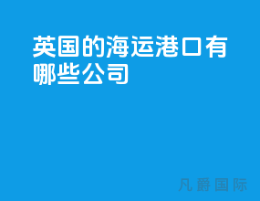 英国的海运港口有哪些公司