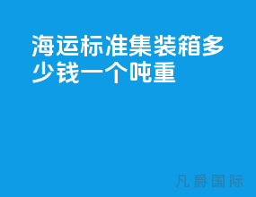 海运标准集装箱多少钱一个吨重