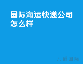 国际海运快递公司怎么样