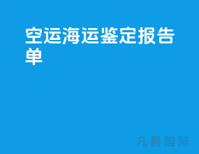 空运海运鉴定报告单