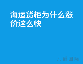 海运货柜为什么涨价这么快