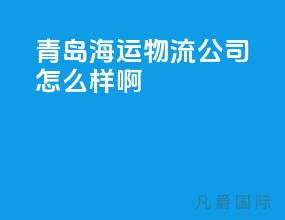 青岛海运物流公司怎么样啊