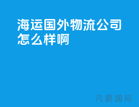 海运国外物流公司怎么样啊