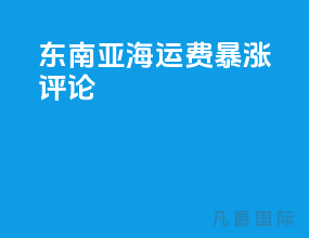 东南亚海运费暴涨评论