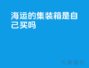 海运的集装箱是自己买吗