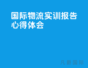 国际物流实训报告心得体会