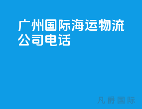 广州国际海运物流公司电话